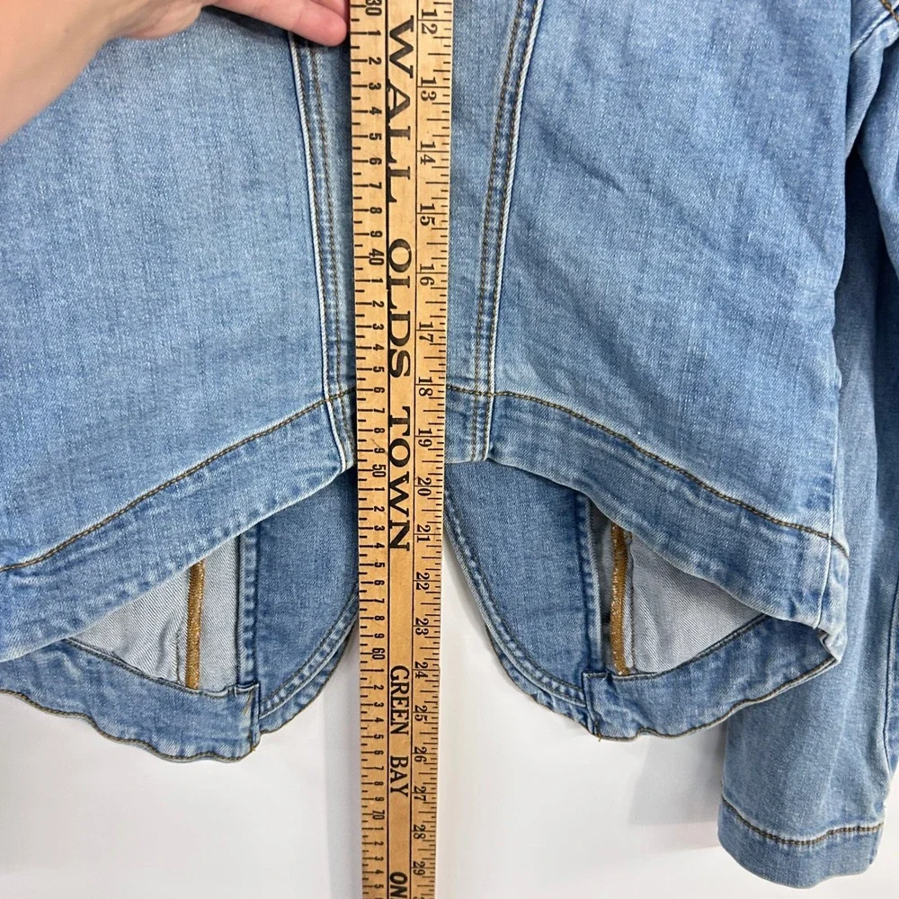 Light Wash Denim Blazer Jacket Small Tailored Preppy Western Americana Coastal